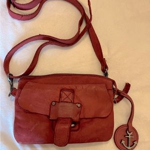 Harbour 2nd Luna Bag red leather wristlet handbag.